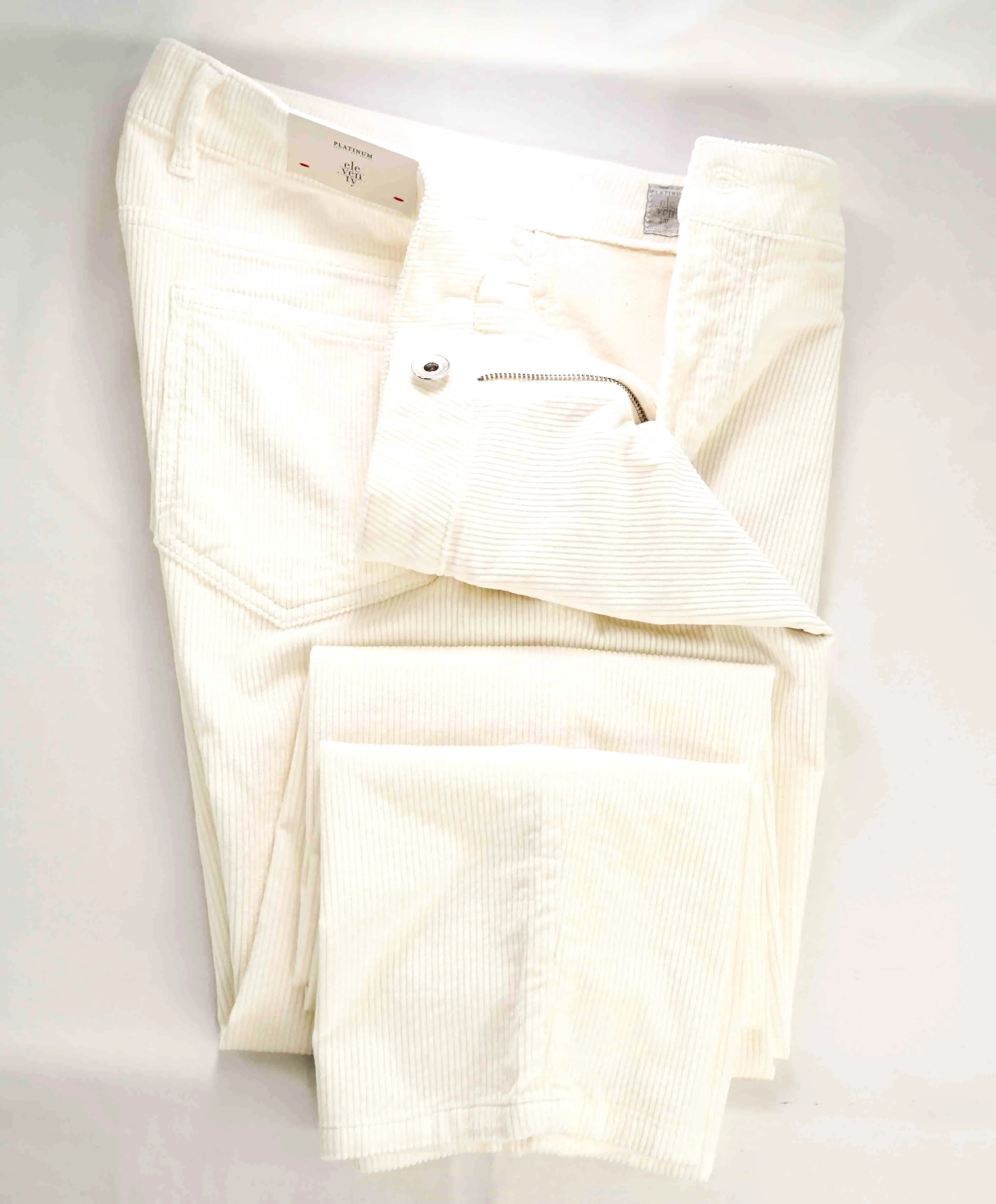 $495 ELEVENTY - IVORY Cotton 5-Pocket Corduroy Chino Casual/Slim Pants- 36W
