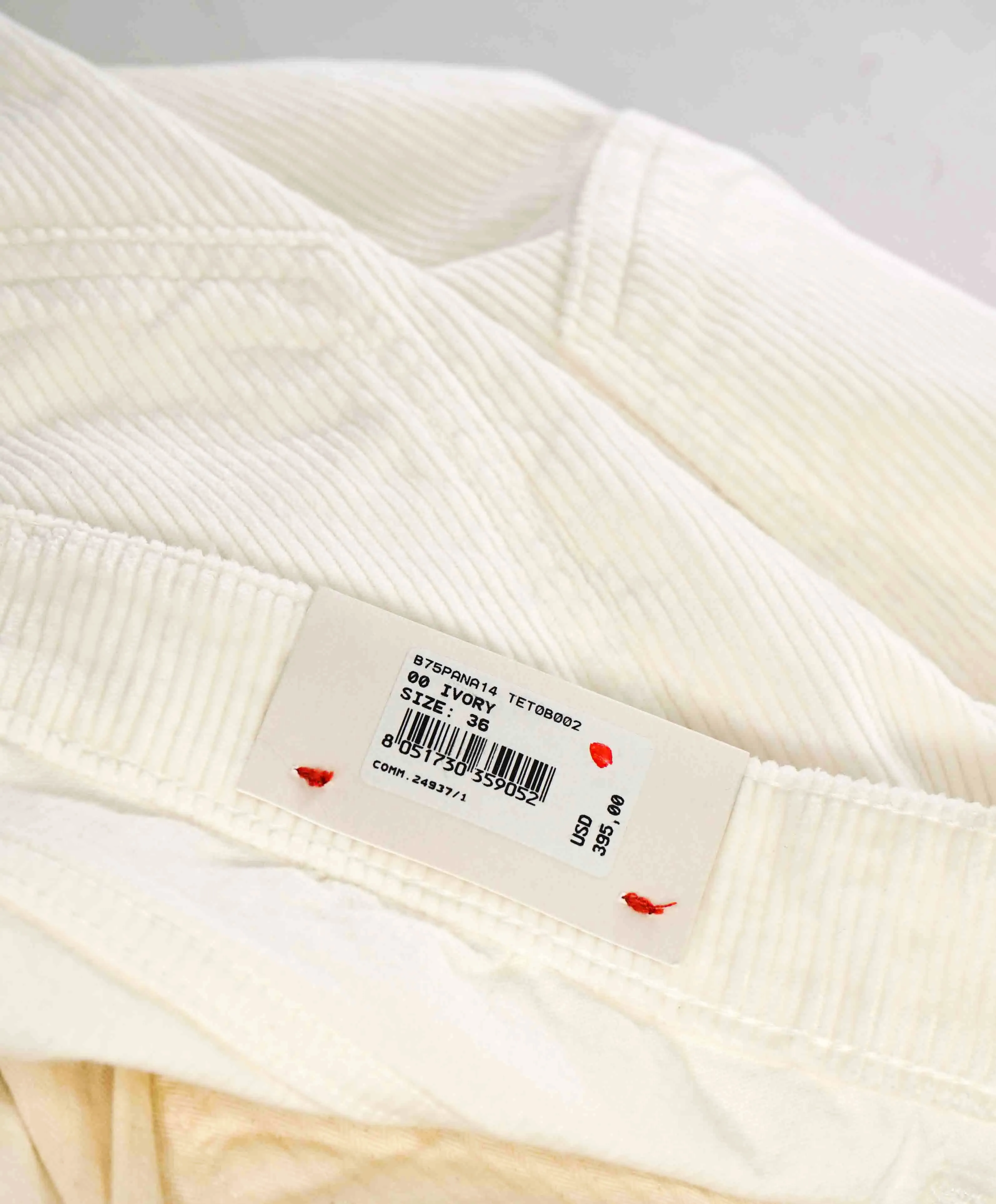 $495 ELEVENTY - IVORY Cotton 5-Pocket Corduroy Chino Casual/Slim Pants- 36W