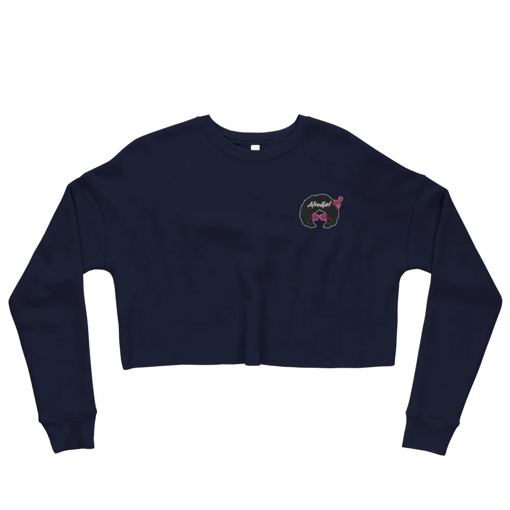 AfroGirl Pick Embroidered Crop Sweatshirt
