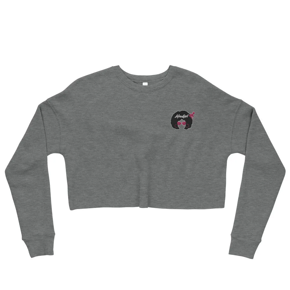 AfroGirl Pick Embroidered Crop Sweatshirt