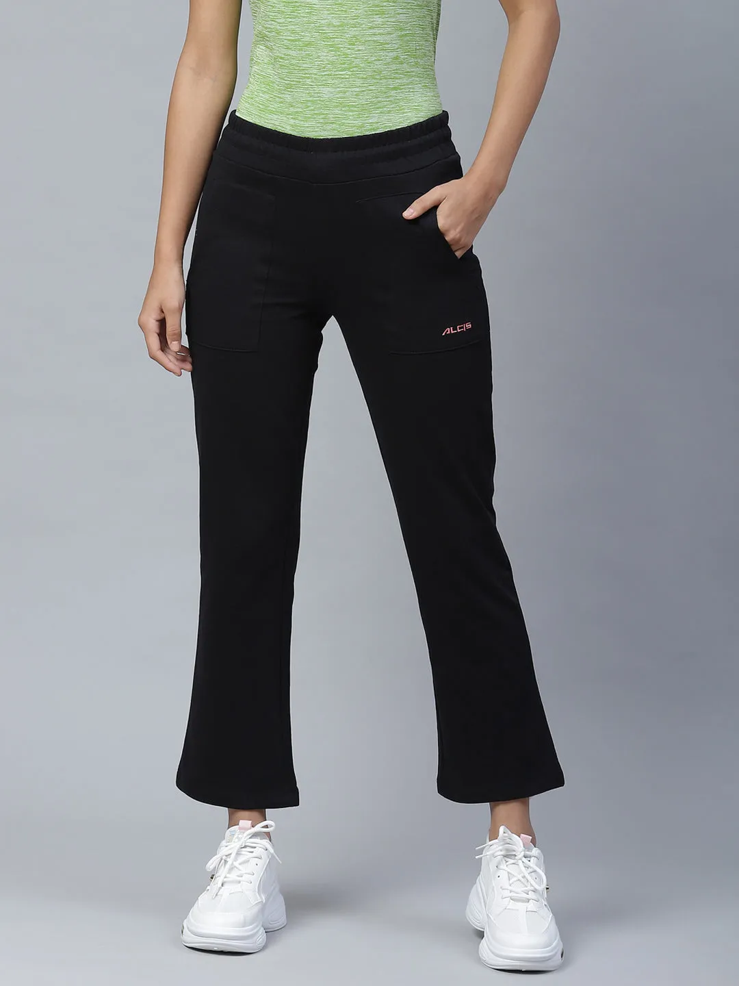 Alcis Women Black Solid Track Pants