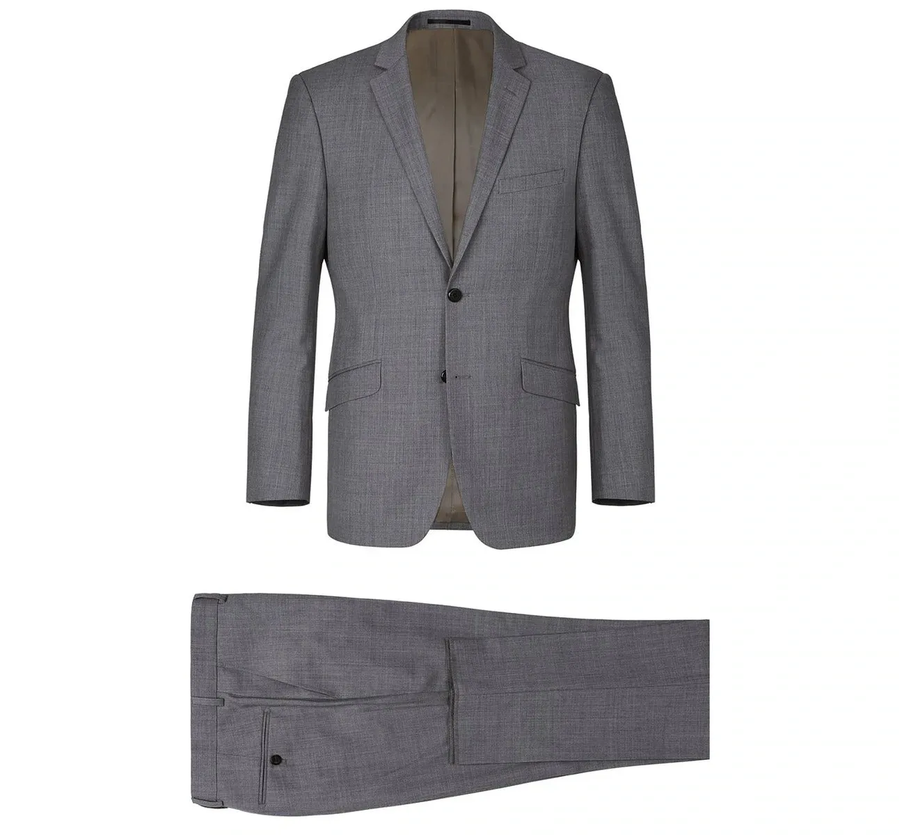 Alessandro Vitello by Renoir Dark Grey 2-Piece Classic Fit Notch Lapel Wool Suit 508-3