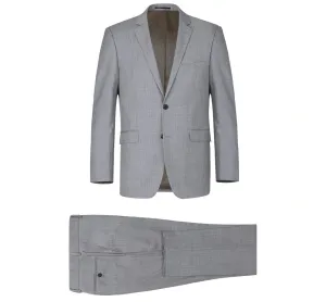Alessandro Vitello by Renoir Grey 2-Piece Slim Fit Notch Lapel Wool Suit 508-5
