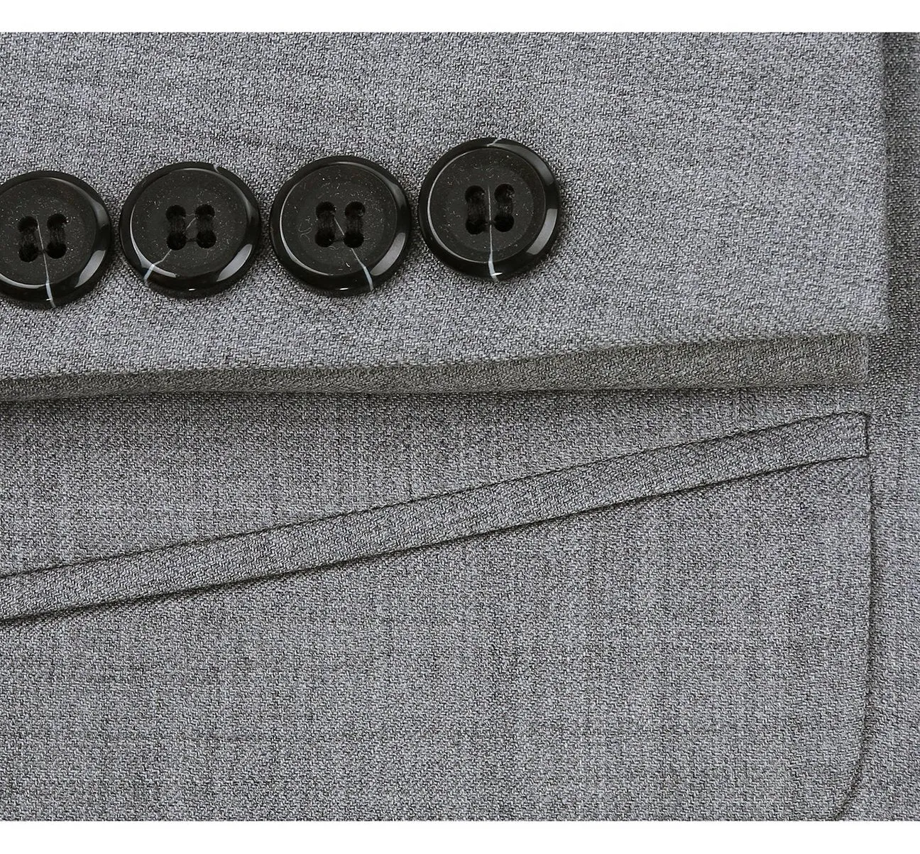 Alessandro Vitello by Renoir Grey 2-Piece Slim Fit Notch Lapel Wool Suit 508-5