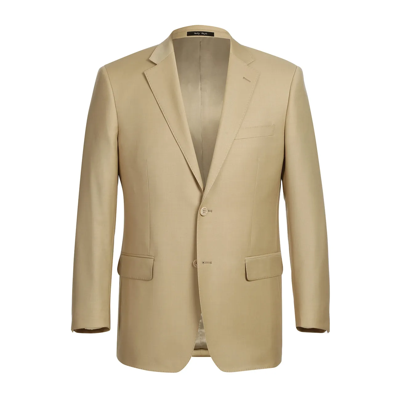 Alessandro Vitello by Renoir Tan 2-Piece Classic Fit Notch Lapel Wool Suit 508-4