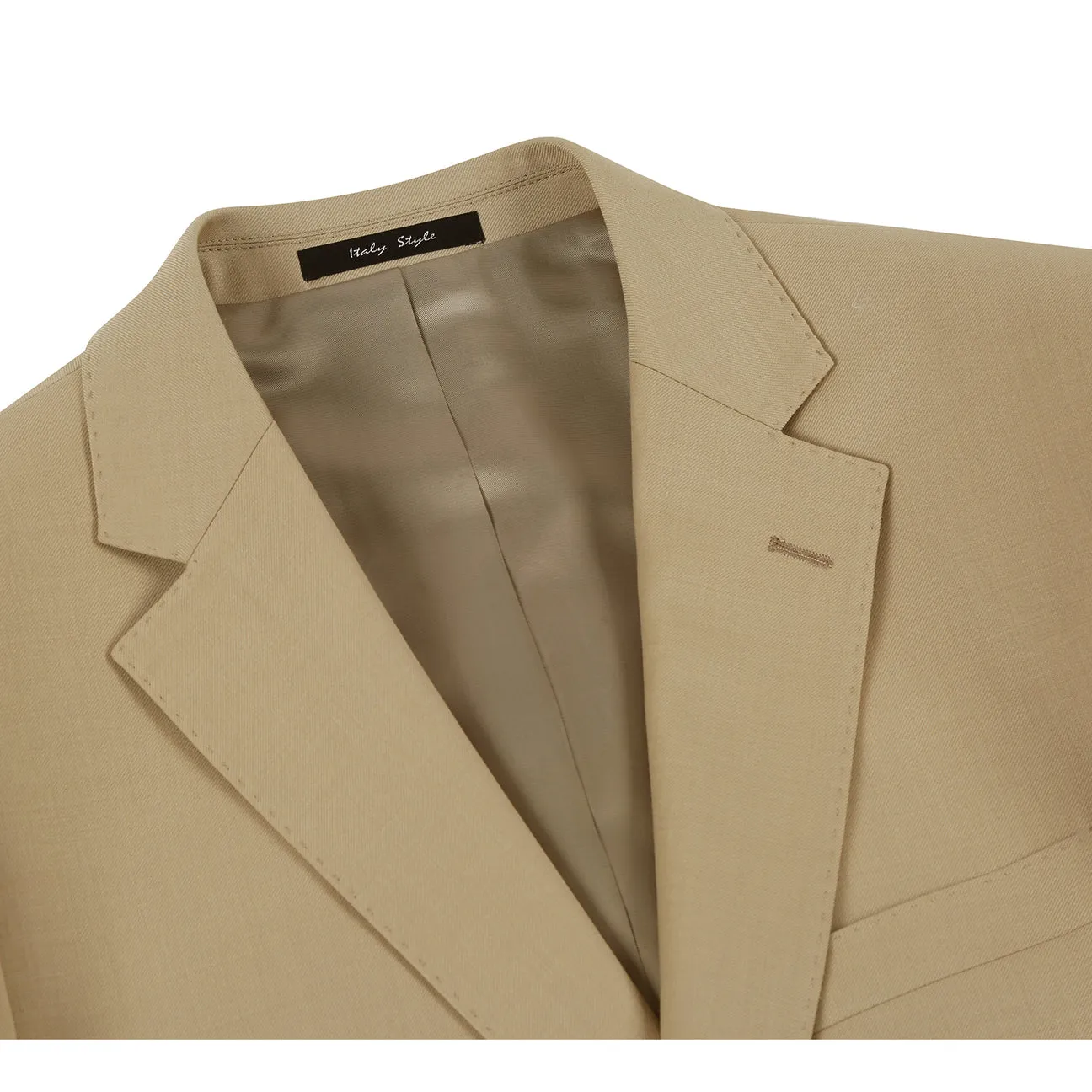 Alessandro Vitello by Renoir Tan 2-Piece Classic Fit Notch Lapel Wool Suit 508-4