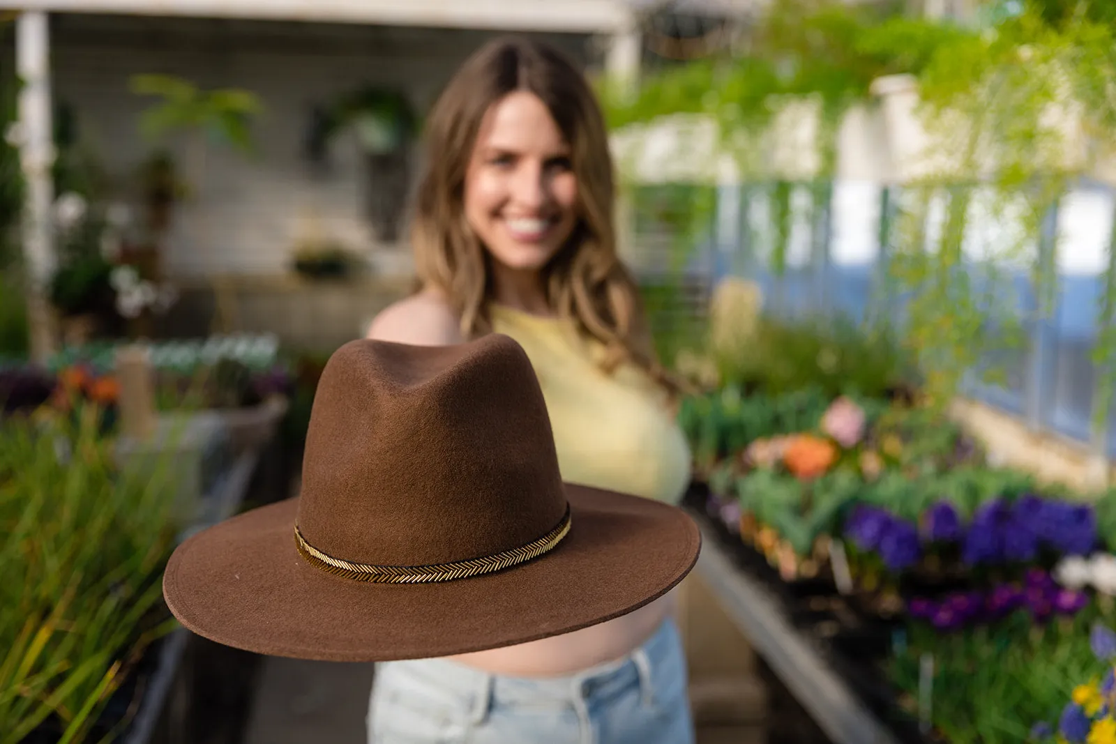 Andie Classic Wool Felt Rancher Hat-Cognac