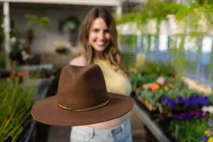 Andie Classic Wool Felt Rancher Hat-Cognac