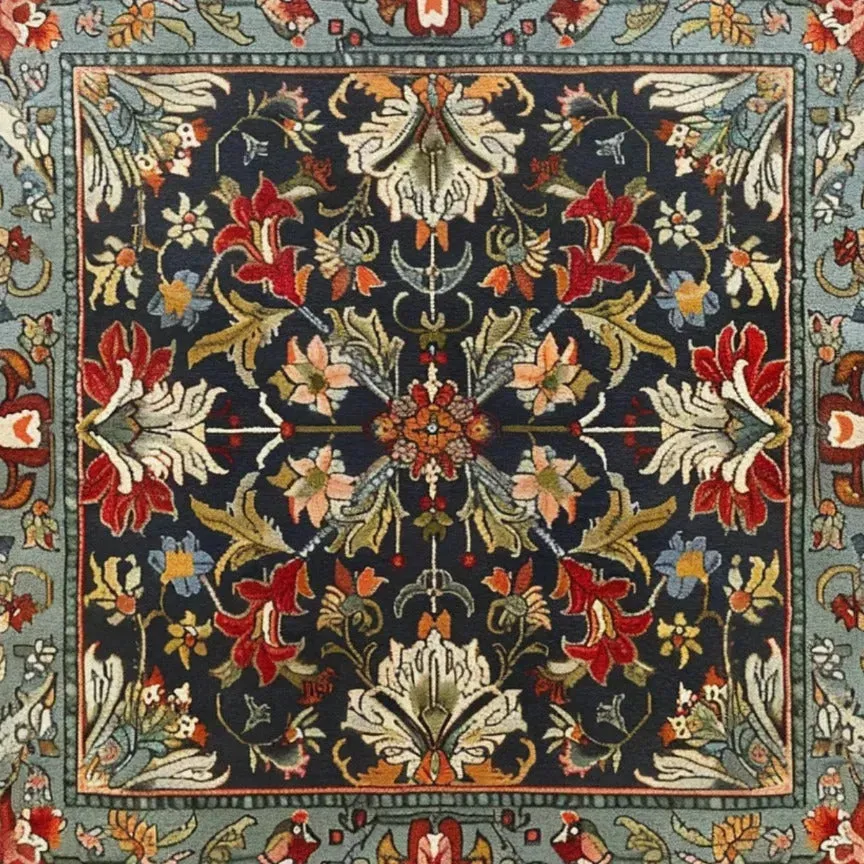 Antique Floral Tapestry Hand Tufted Rug