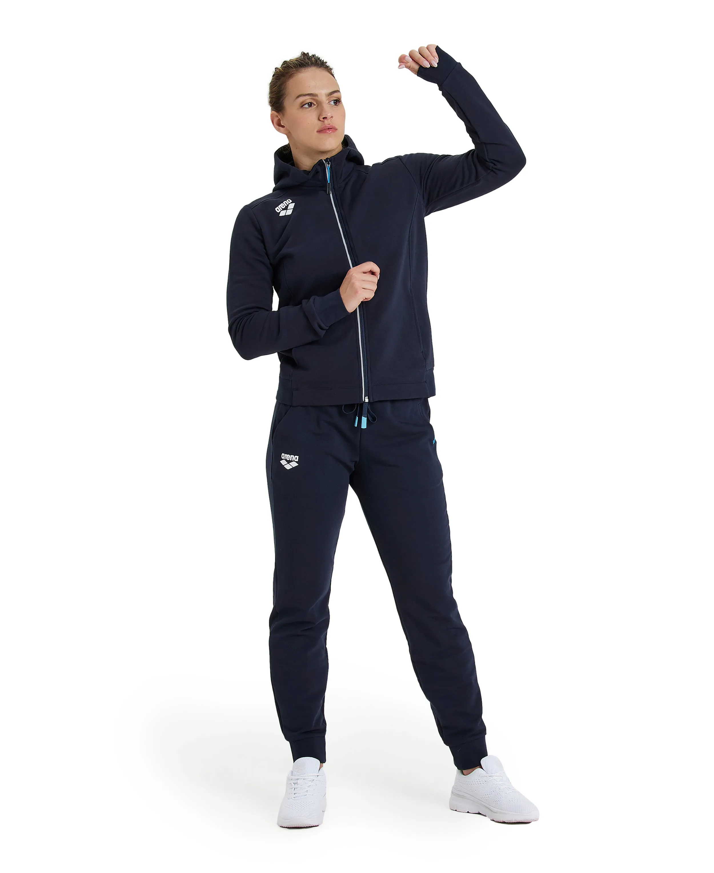 Arena Team Women's Hooded Panel Jacket - Navy