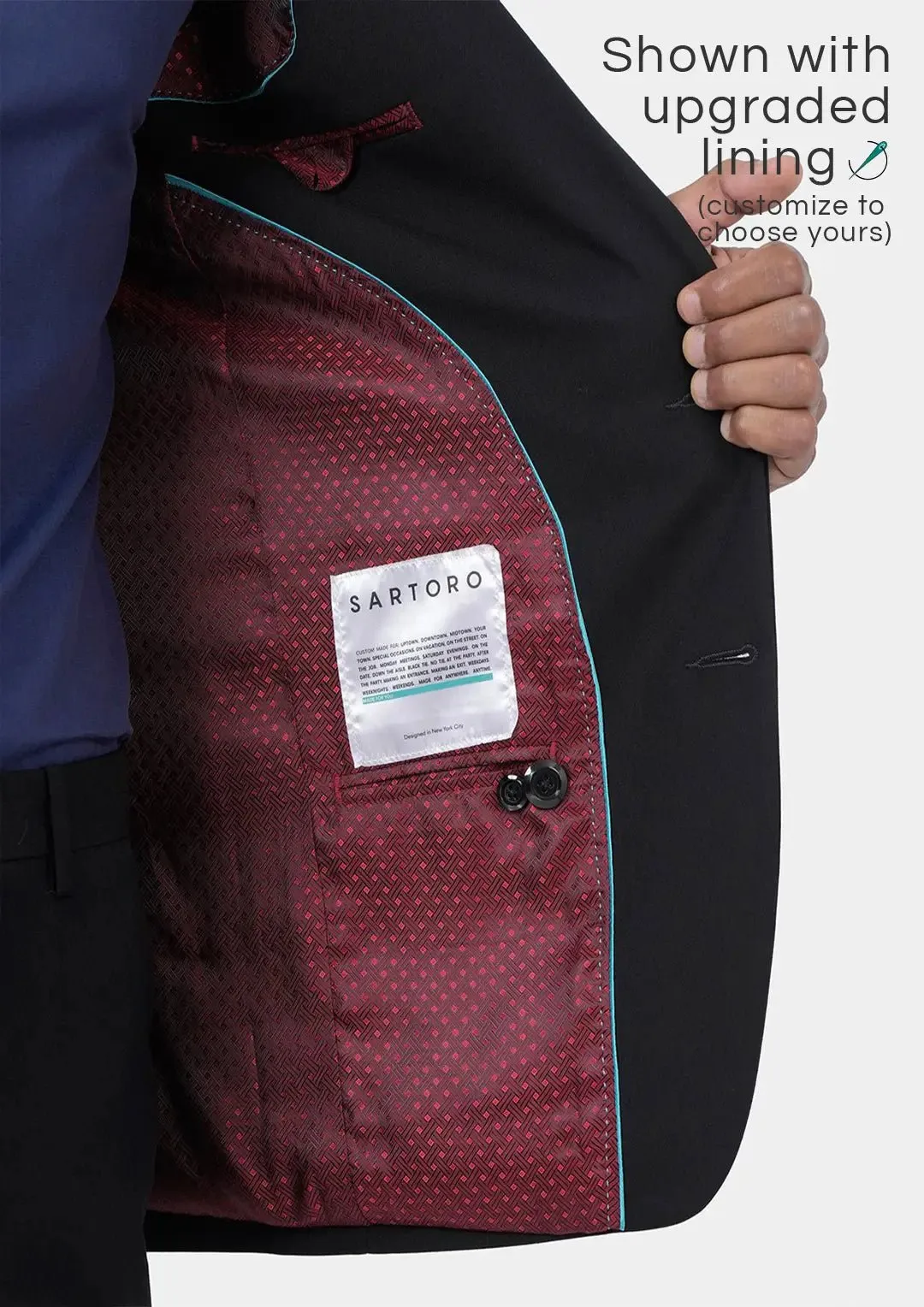 Astor Jet Black Twill Jacket