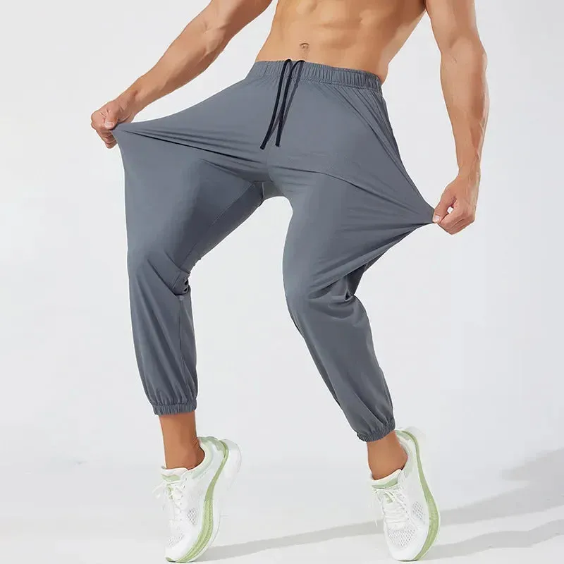 Autumn Running Pants Men Sweatpants Sports Joggers Fitness Quick Dry Sportswear Training Trousers Waist Pocket High elasticity