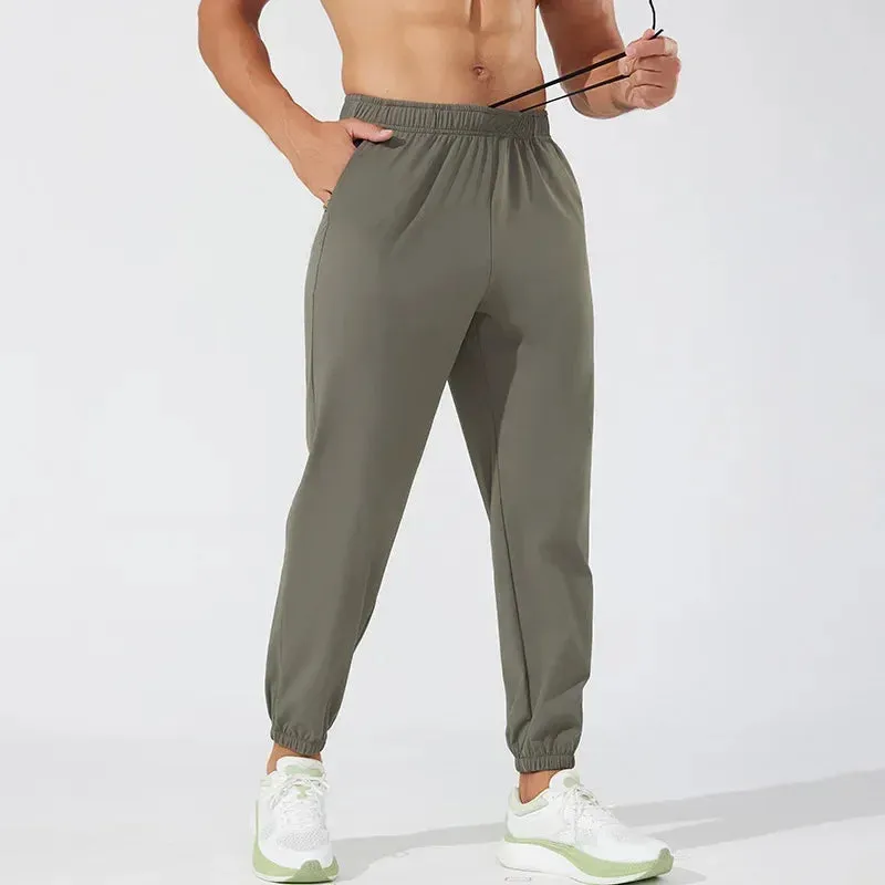Autumn Running Pants Men Sweatpants Sports Joggers Fitness Quick Dry Sportswear Training Trousers Waist Pocket High elasticity