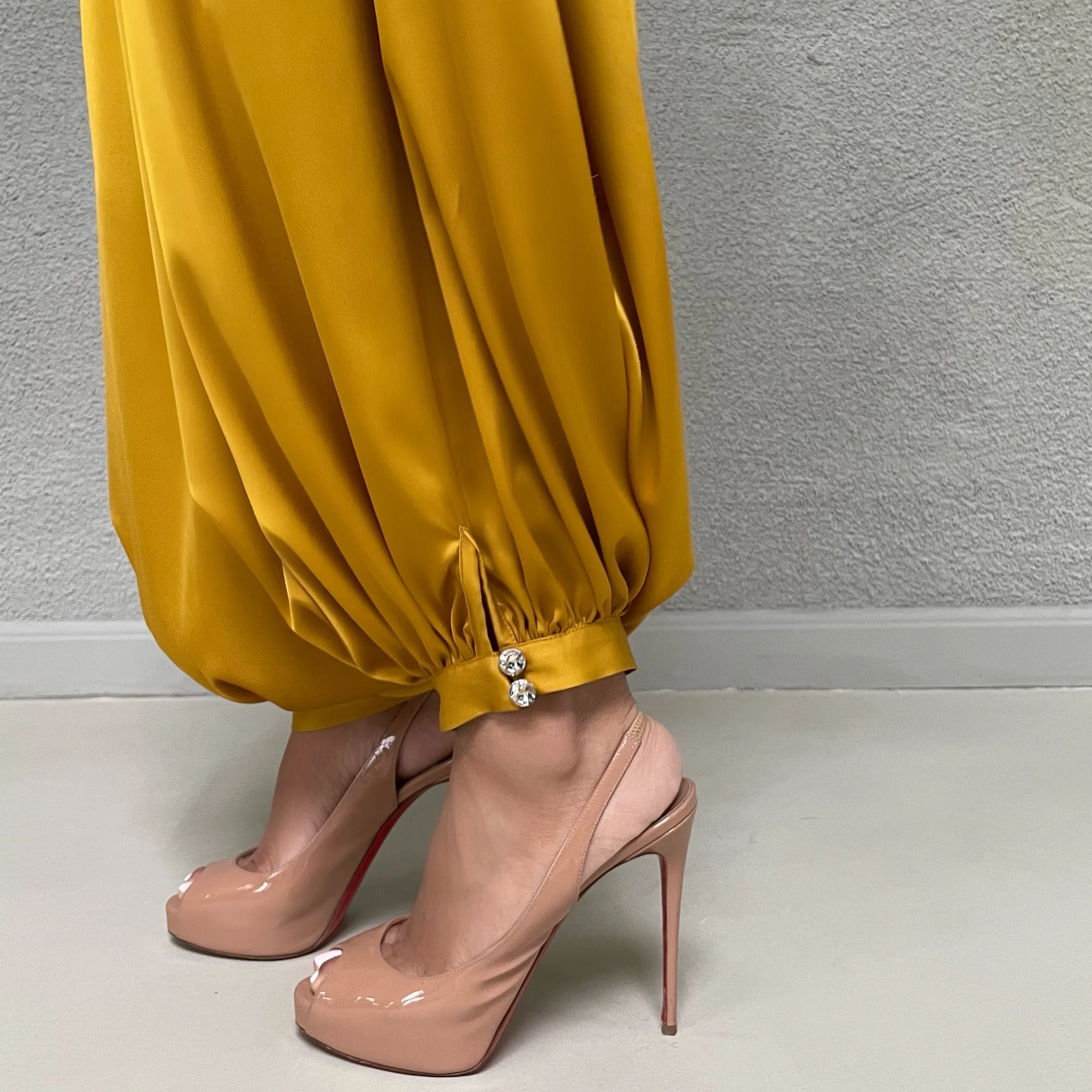 AW 21 MUSTARD SILK HAREM PANTS SET