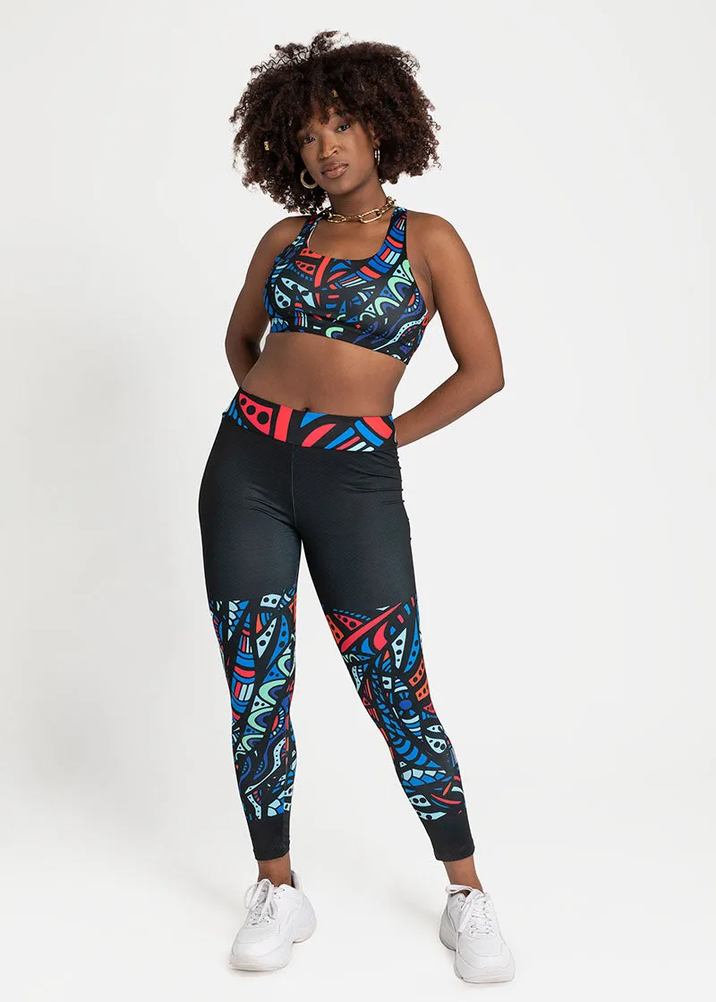 Ayana African Print Athleisure Yoga Leggings-Plus Size Available