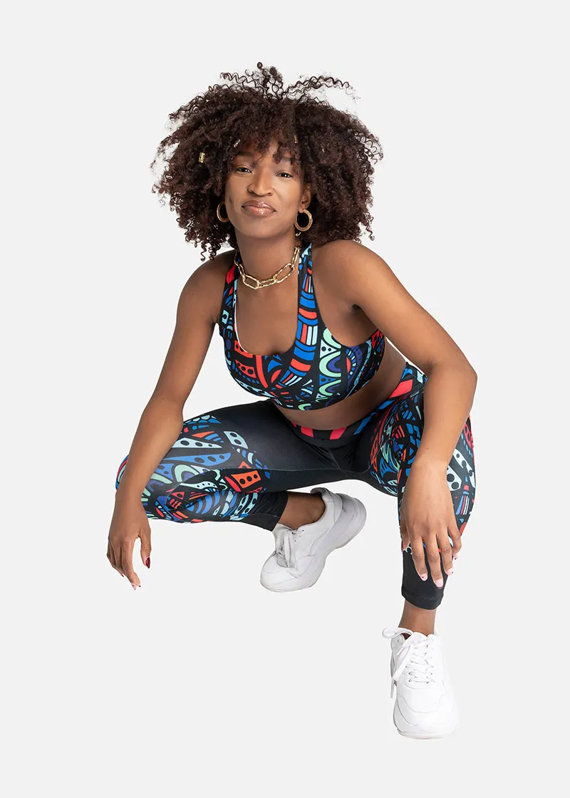 Ayana African Print Athleisure Yoga Leggings-Plus Size Available