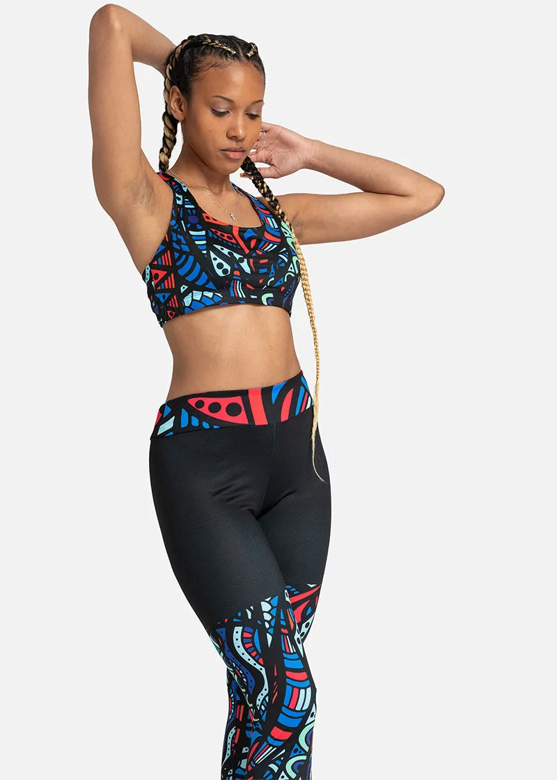 Ayana African Print Athleisure Yoga Leggings-Plus Size Available