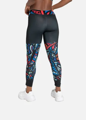 Ayana African Print Athleisure Yoga Leggings-Plus Size Available