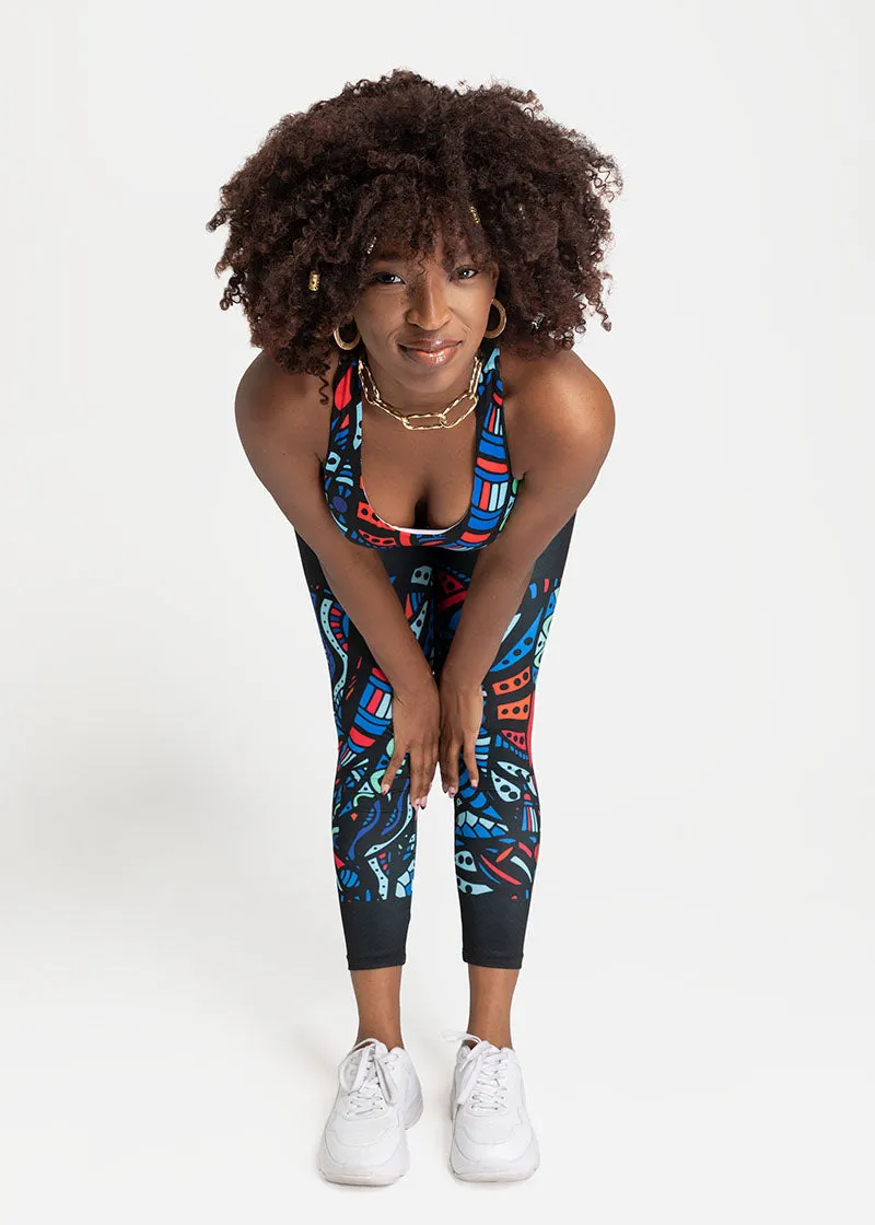 Ayana African Print Athleisure Yoga Leggings-Plus Size Available