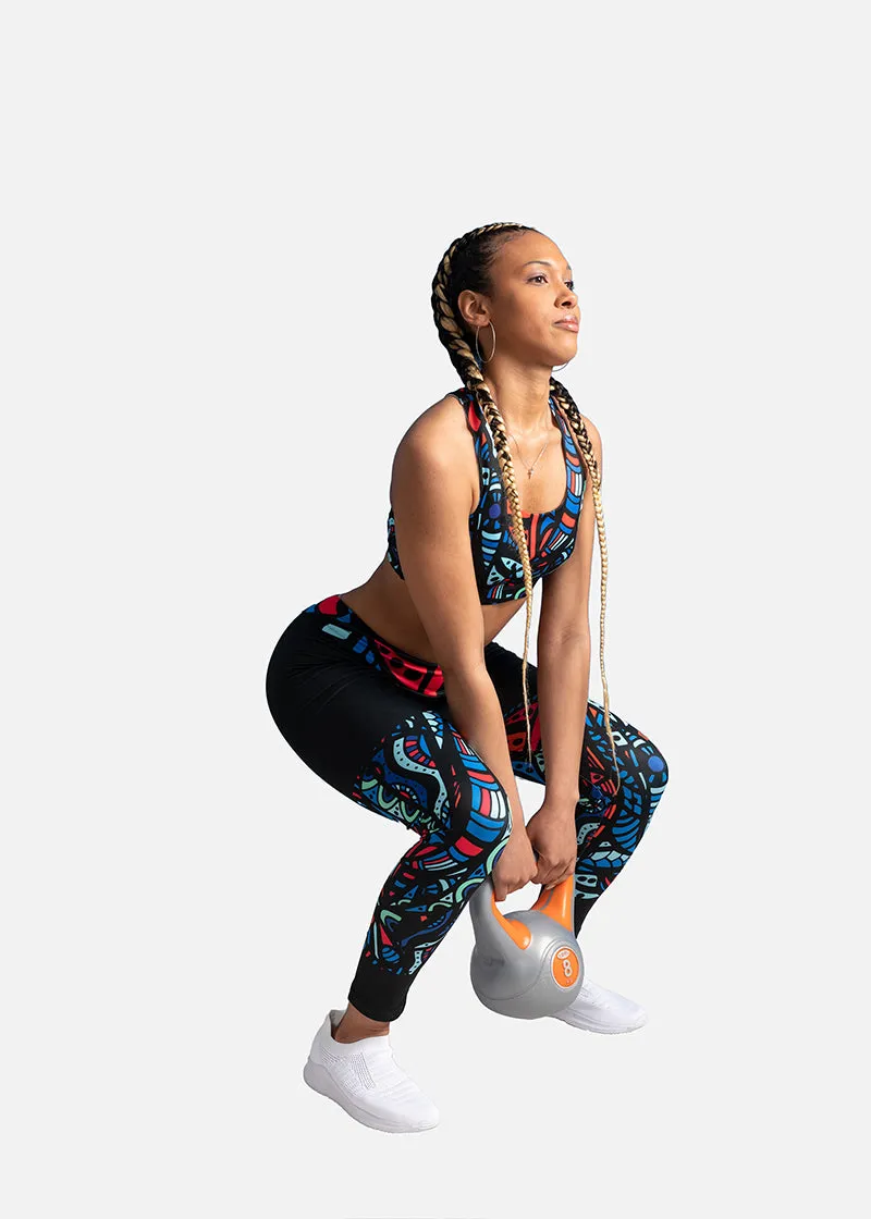 Ayana African Print Athleisure Yoga Leggings-Plus Size Available