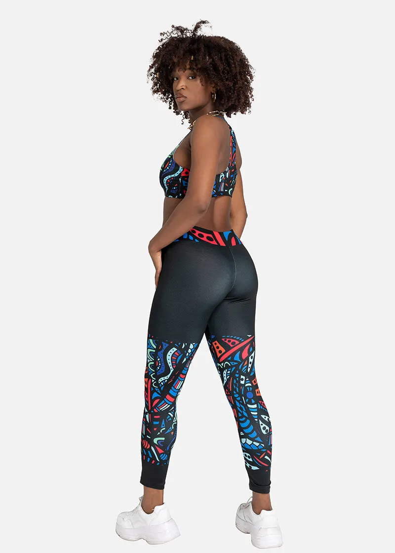 Ayana African Print Athleisure Yoga Leggings-Plus Size Available