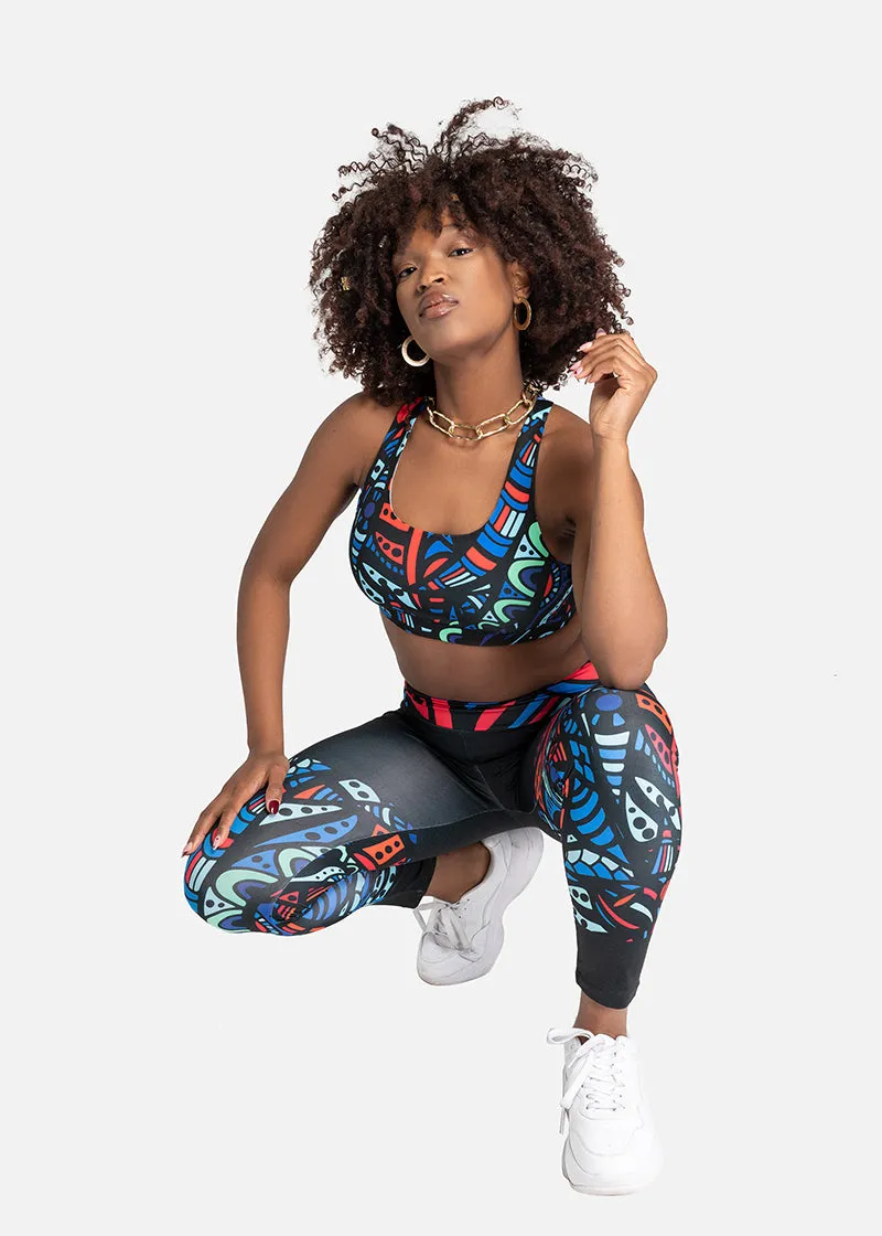Ayana African Print Athleisure Yoga Leggings-Plus Size Available