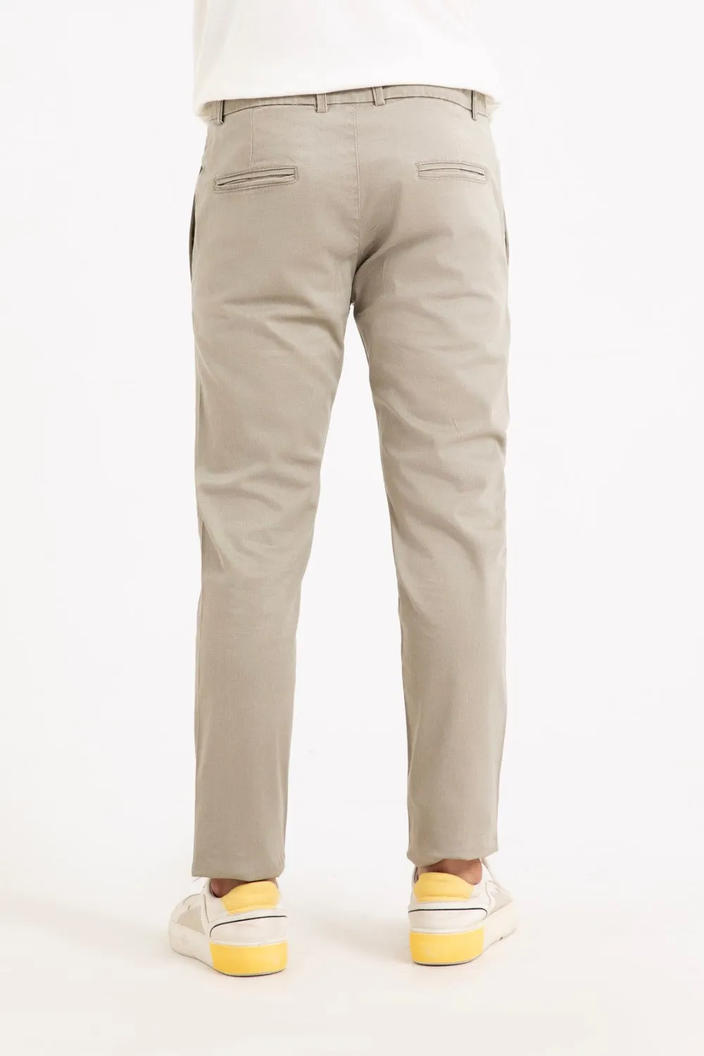 Beige Slim Fit Fashion Pants