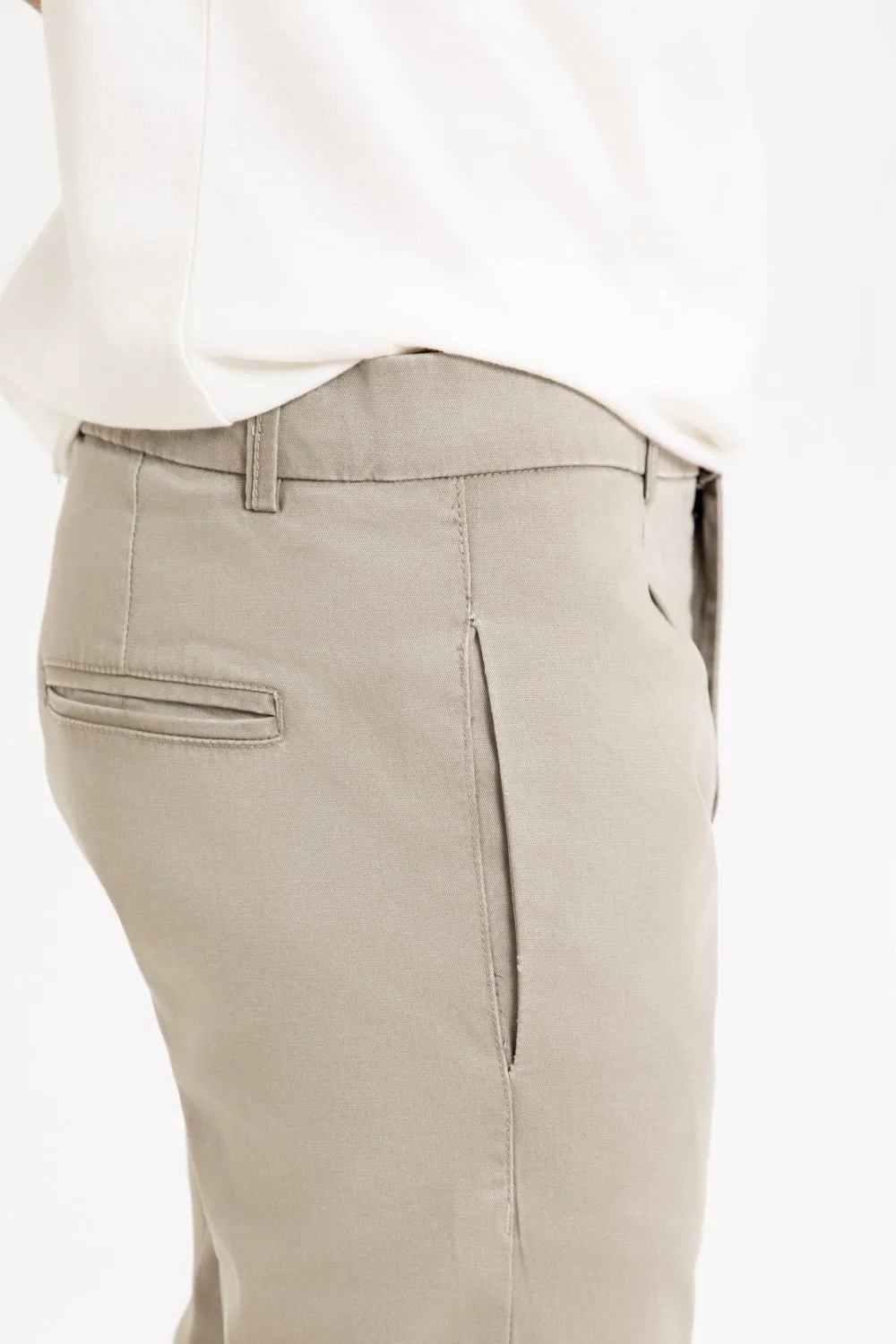 Beige Slim Fit Fashion Pants