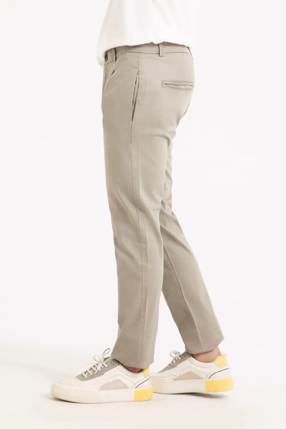 Beige Slim Fit Fashion Pants