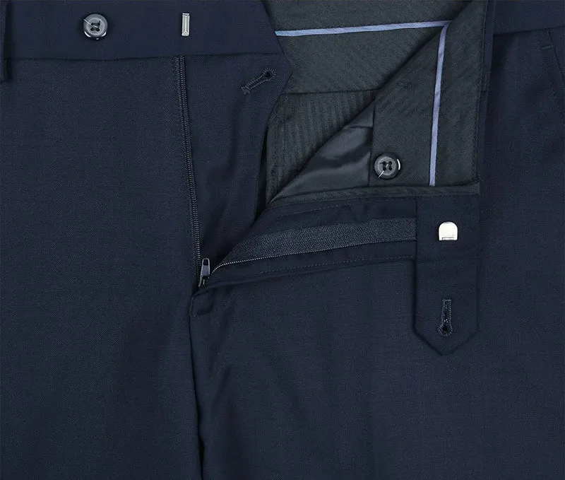 Bevagna Collection - Blue 100% Virgin Wool Regular Fit Pick Stitched 2 Piece Suit