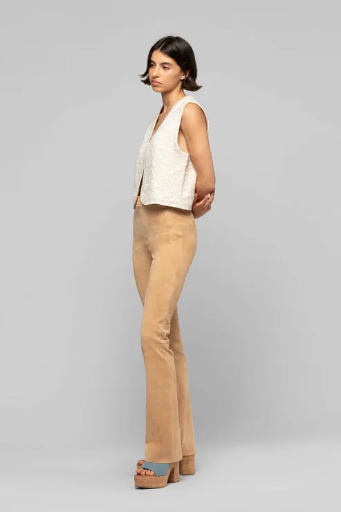 BEYINA SUEDE PANT - CAMEL