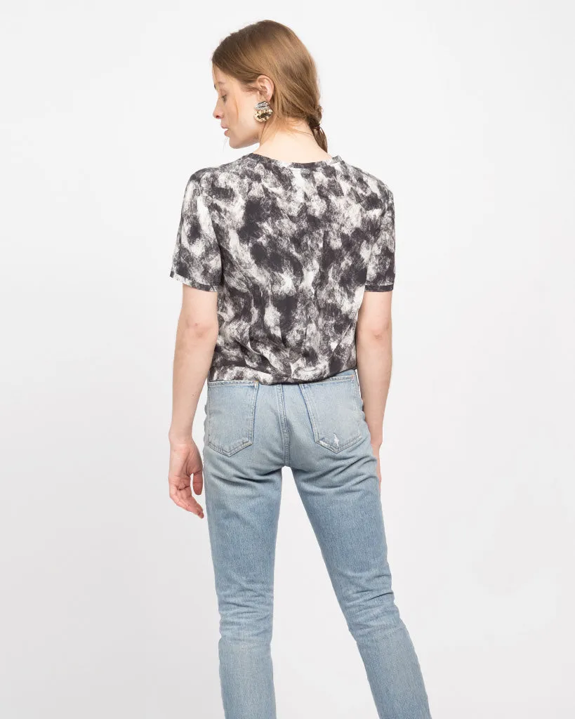 Black & White Silk Top
