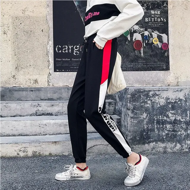 Black Side Striped Sweatpants