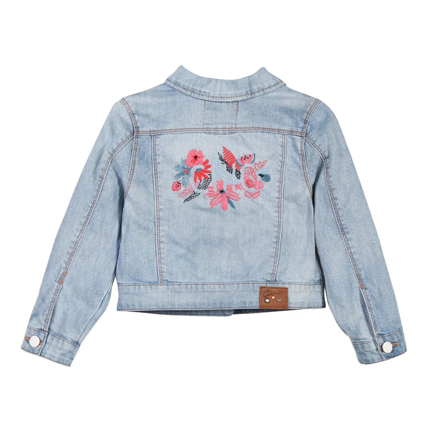 Bleached Denim Jacket with Patches