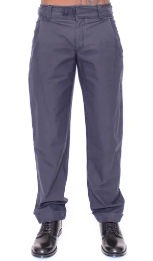 Blue Regular Fit Cotton Casual Pants