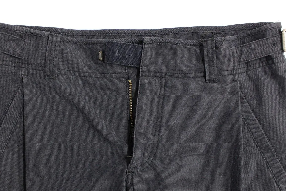 Blue Regular Fit Cotton Casual Pants