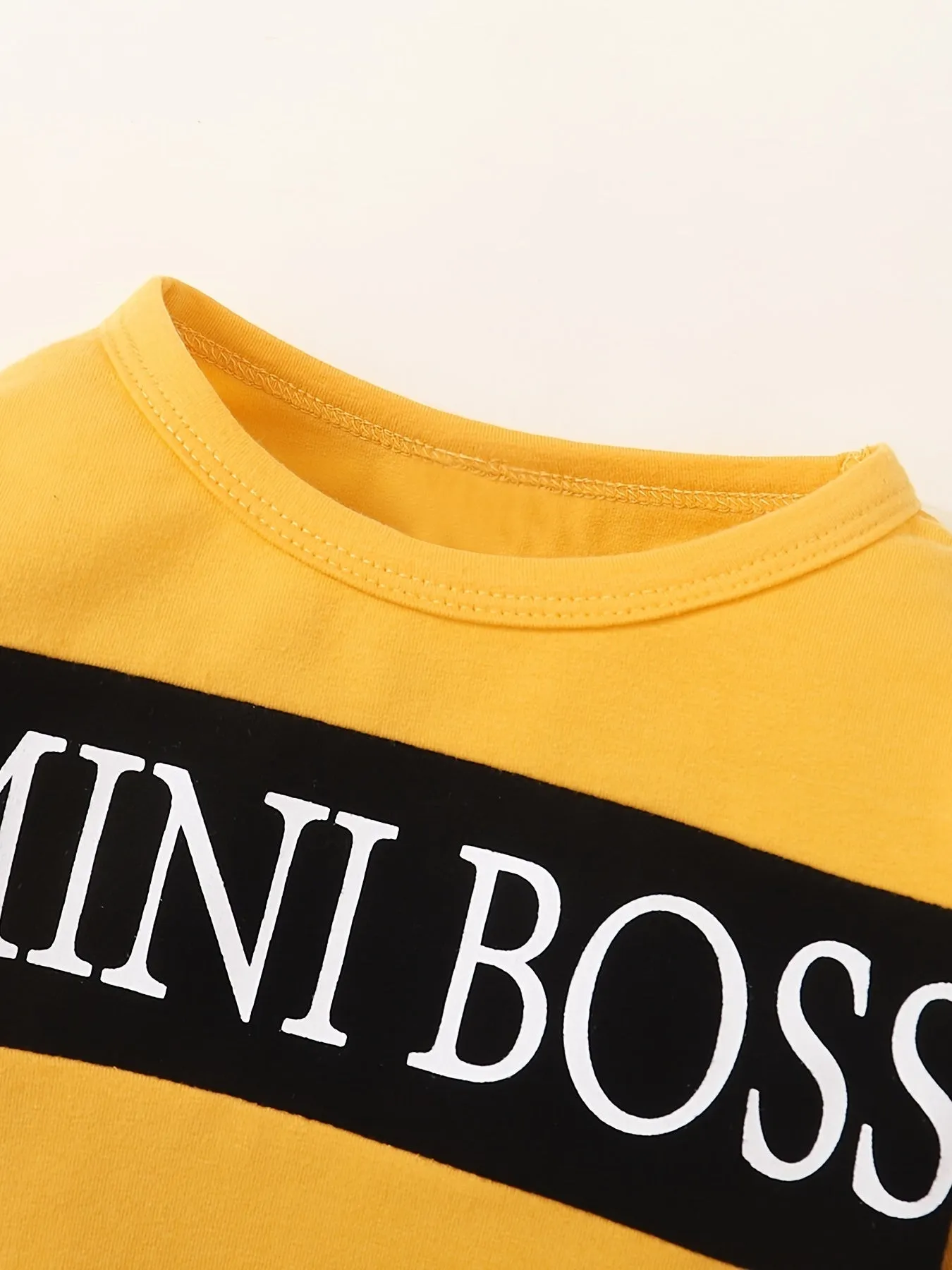 Boys' Color Block Letter Print Pullover Top and Pants Set