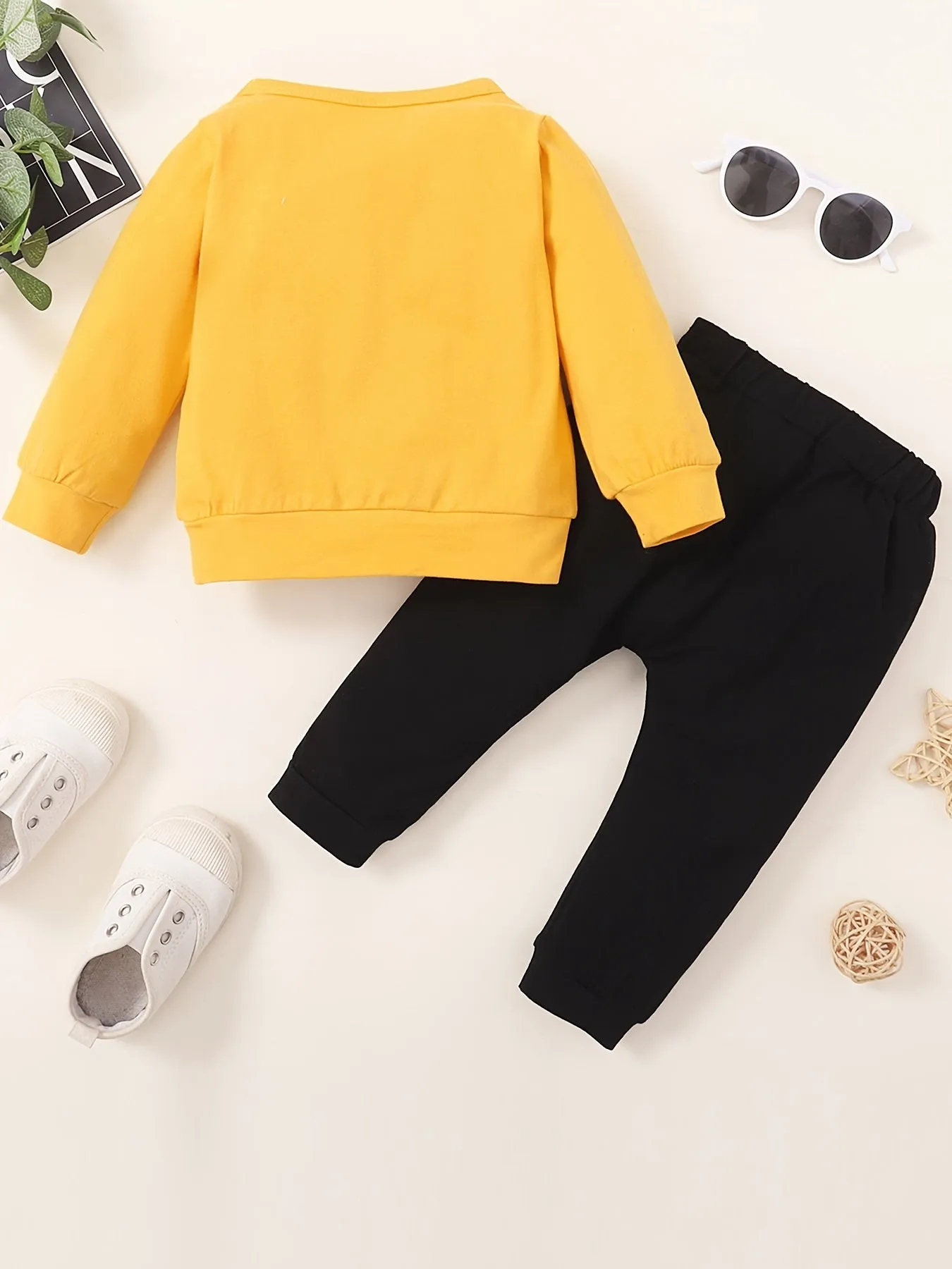 Boys' Color Block Letter Print Pullover Top and Pants Set