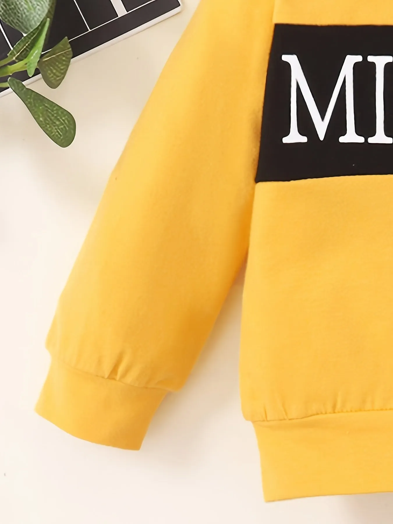 Boys' Color Block Letter Print Pullover Top and Pants Set