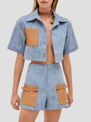 Brook Vegan Leather Pocket Top