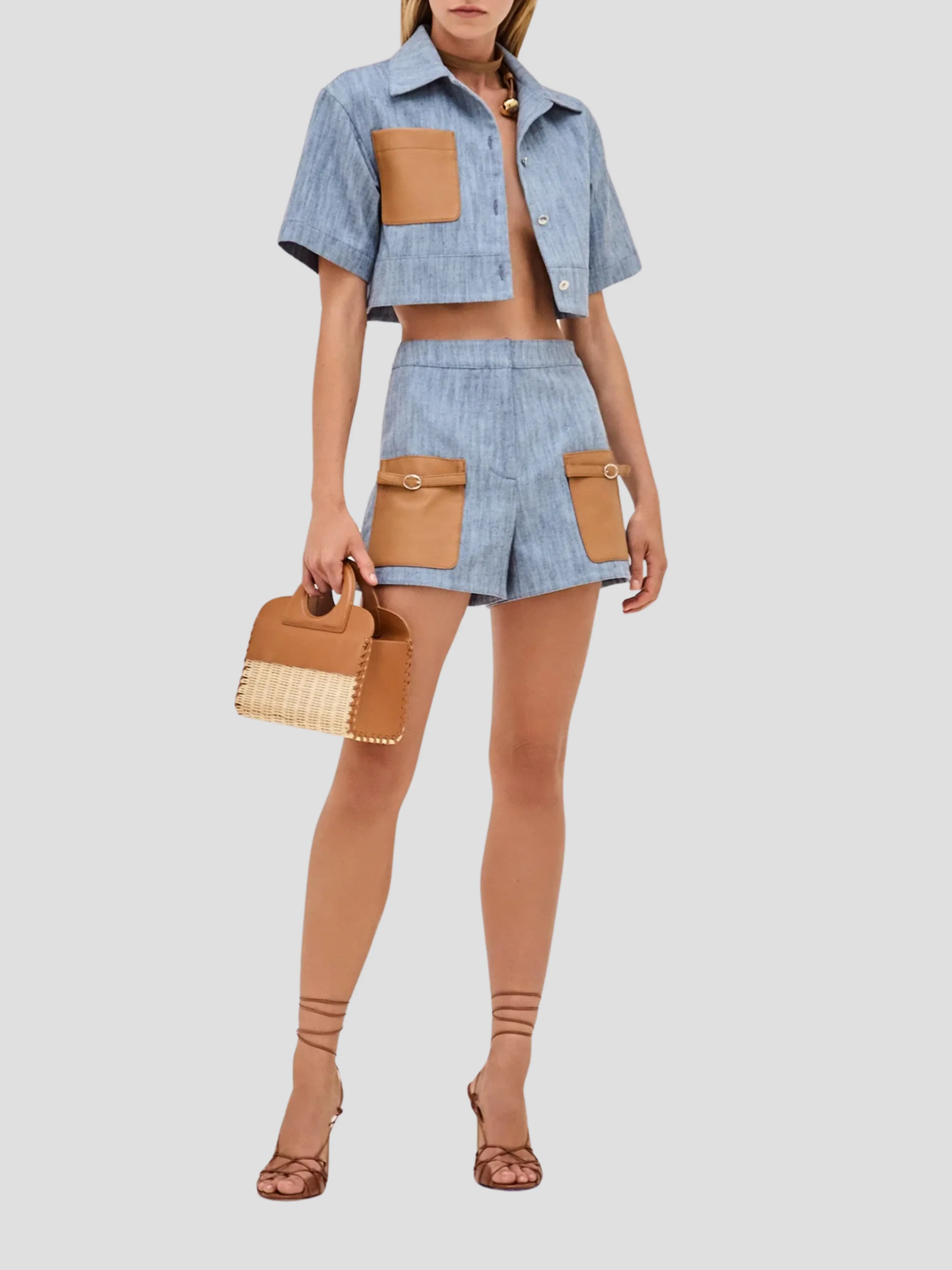 Brook Vegan Leather Pocket Top