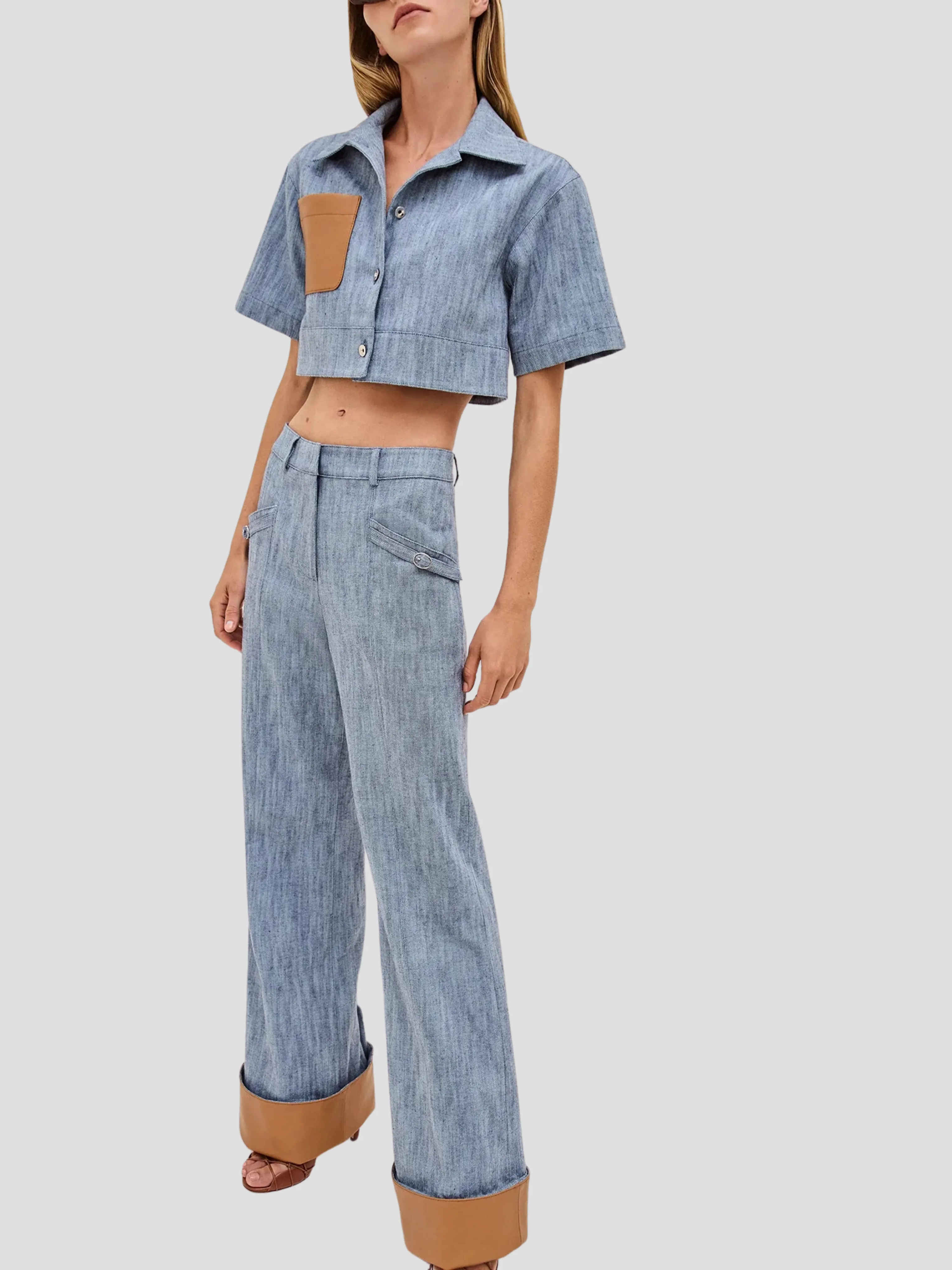 Brook Vegan Leather Pocket Top