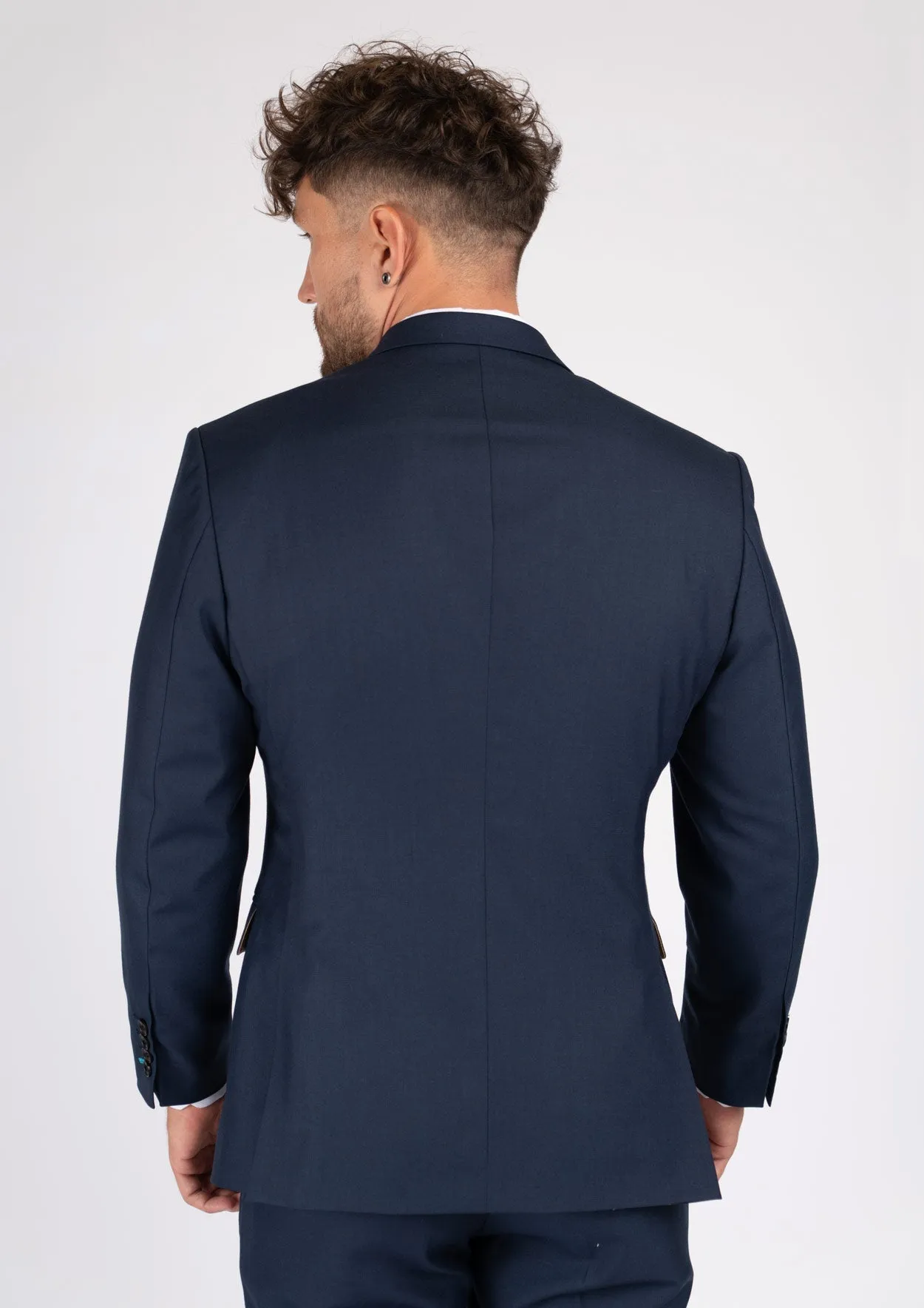 Bryant Navy Sharkskin Suit