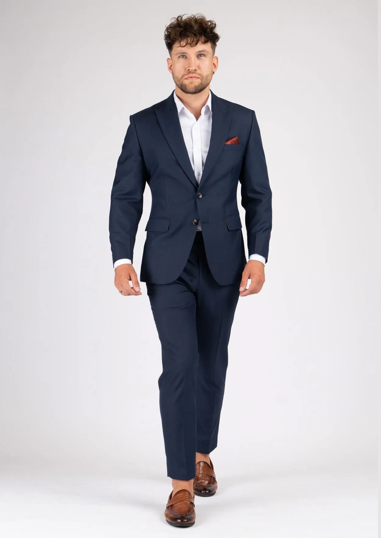 Bryant Navy Sharkskin Suit