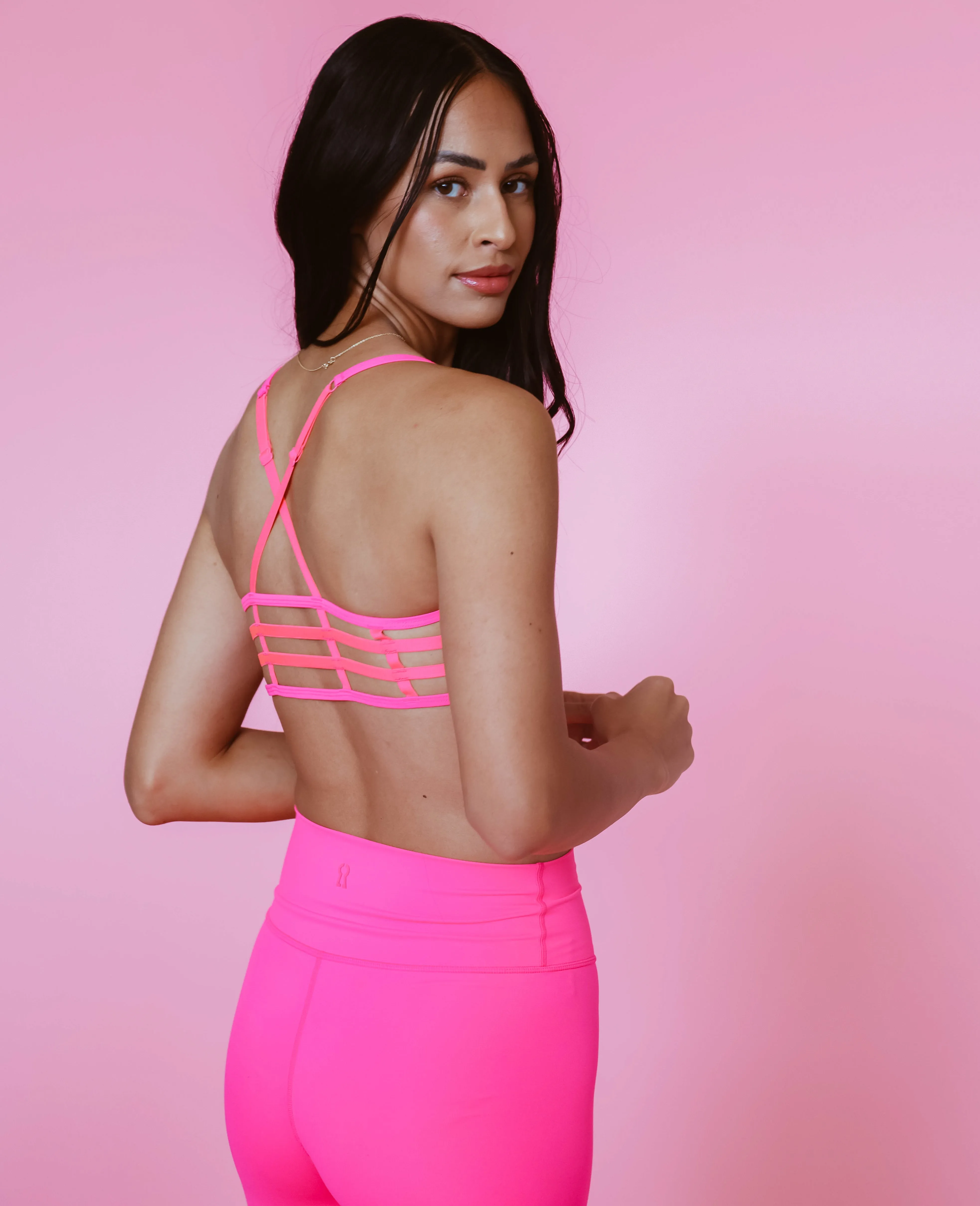 Cage Bra - Fluorescent Pink