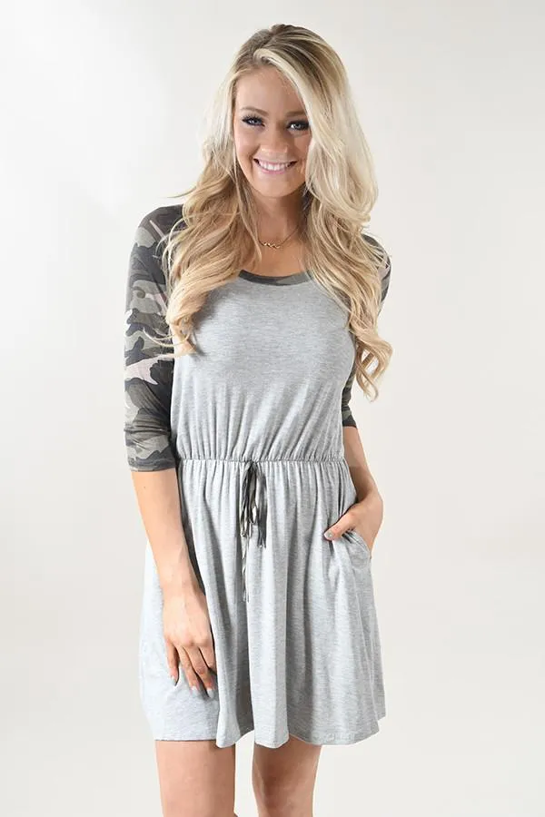 Camo Drawstring Dress