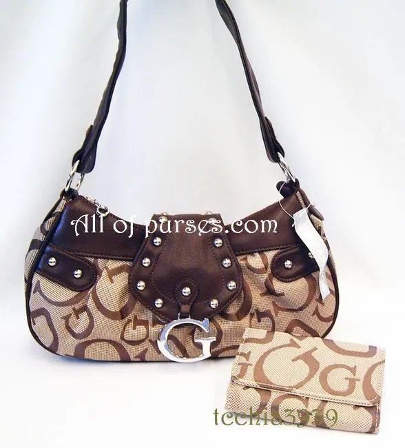canvas G signature satchel bag handbag purse Designer inspired BROWN metal