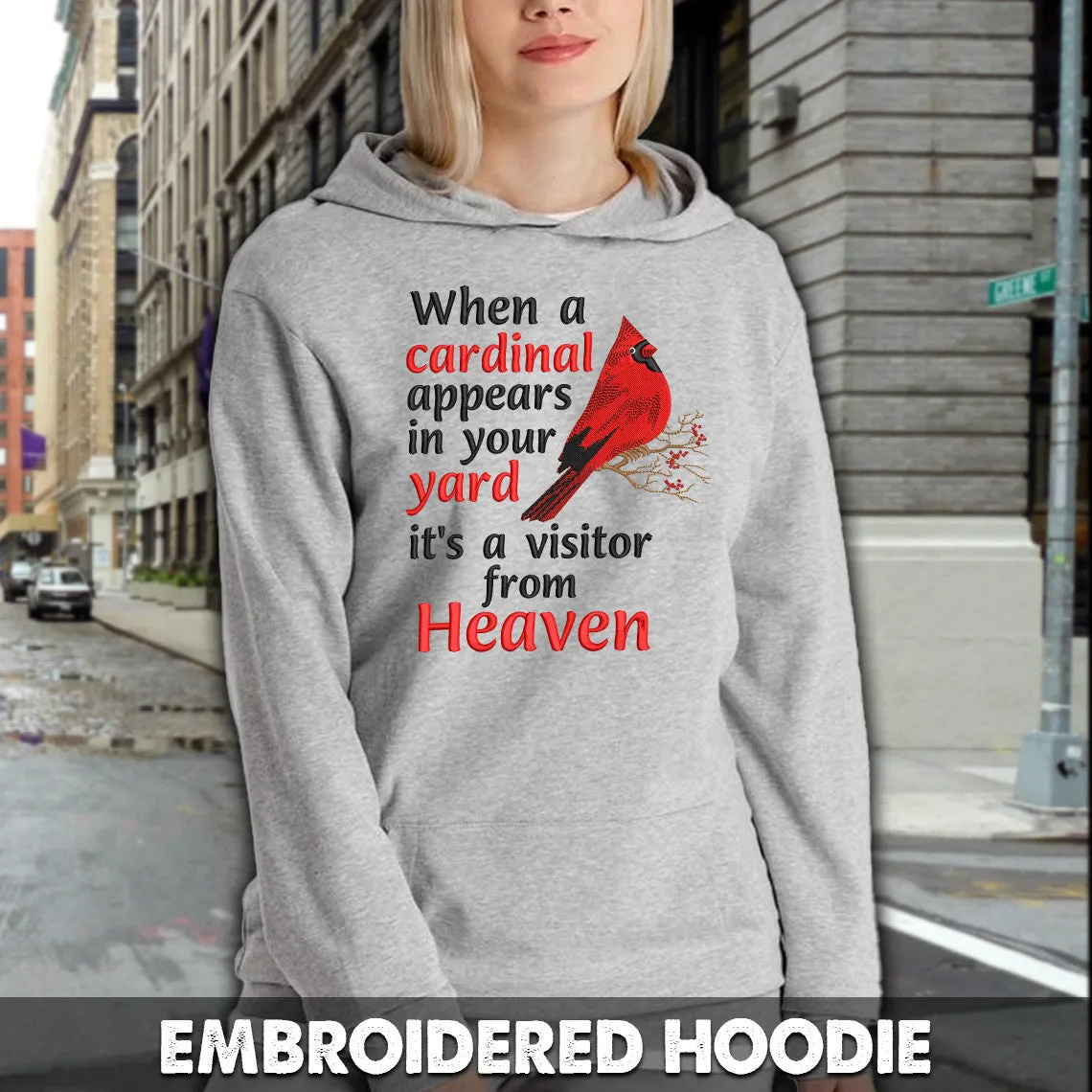 Cardinal Yard Heaven Embroidered Sweatshirt - Embroidered Hoodie