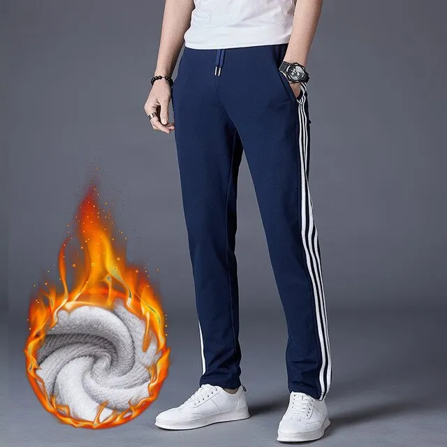Cargo Men's Super Winter Warm Pants Outside Fleece Joggers Thicken Sweatpants Heavy weight Zipper Trousers Windbreaker Men Loose