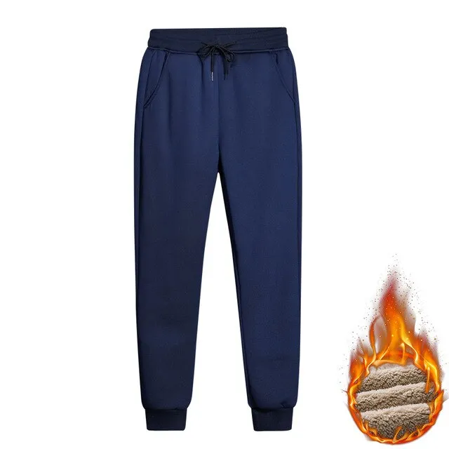 Cargo Men's Super Winter Warm Pants Outside Fleece Joggers Thicken Sweatpants Heavy weight Zipper Trousers Windbreaker Men Loose